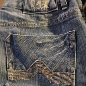 Blue Denim Jeans with Unique Label